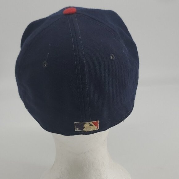 Kids Vintage 90s New Era Diamond Cleveland Baseball Cap Hat Sz 7 - Picture 10 of 16